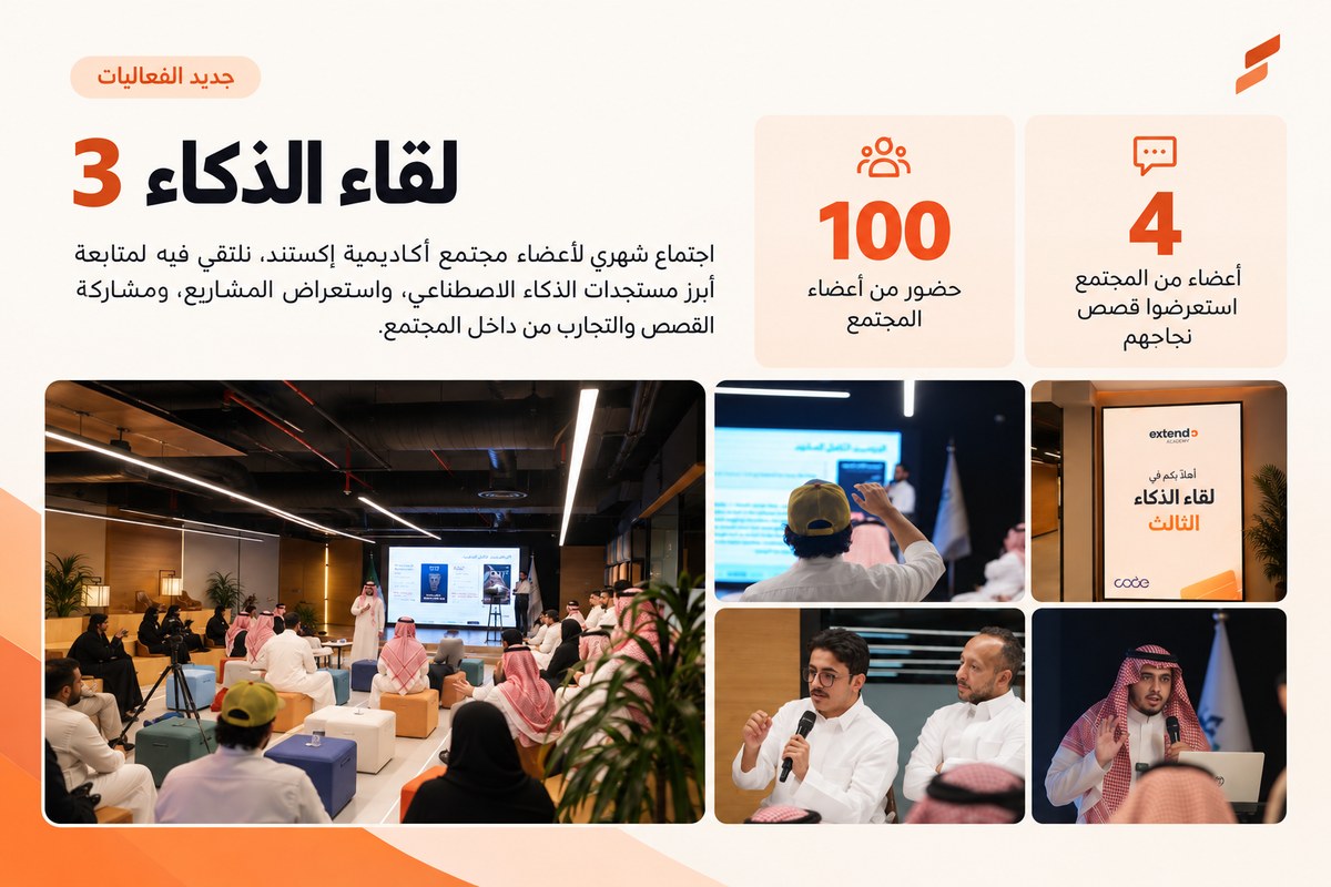 لقاء الذكاء 3 — لقاء شهري لأعضاء مجتمع إكستند